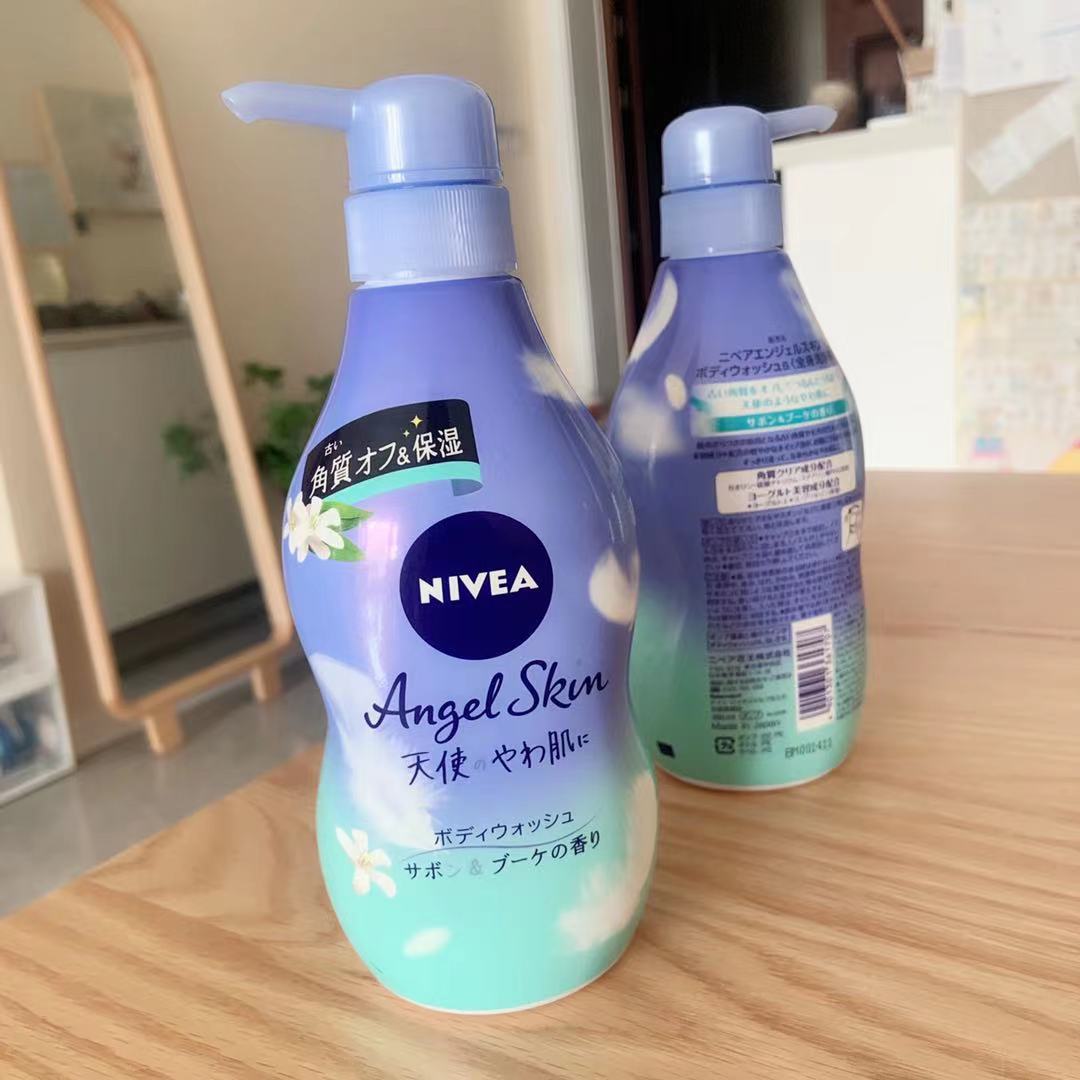 （现货）日本本土版妮维雅NIVEA天使肌系列 皂香花香 沐浴露480ml
