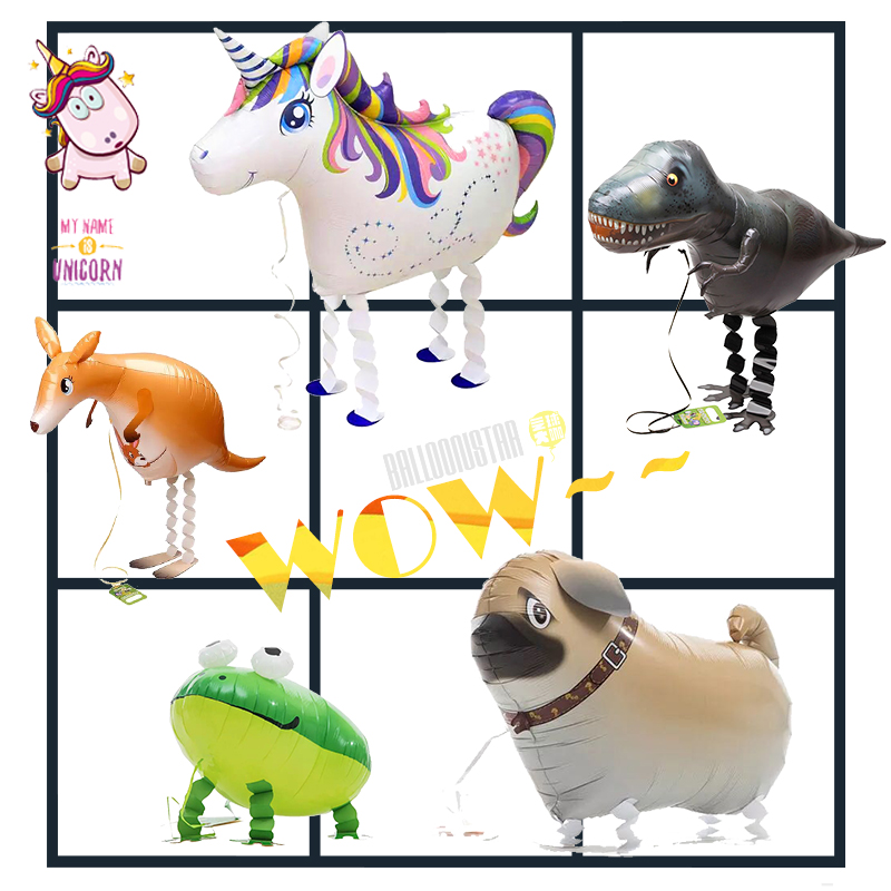 日本进口SAG散步气球宠物生日礼物儿童动物卡通恐龙行走路氦气球