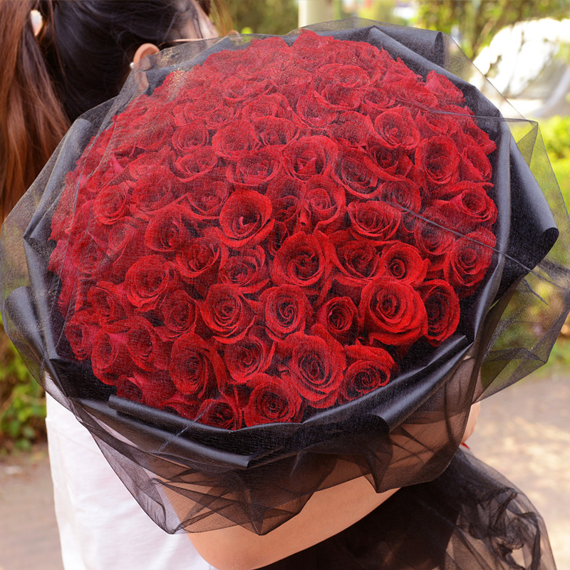 99朵玫瑰花束生日鲜花速递同城配送女友北京广州成都武汉全国花店