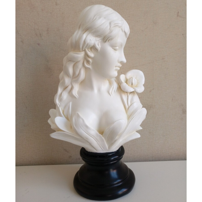 欧美树脂家居创意木雕人物淑女塑像圣母雕像素描美女子摆件工艺品