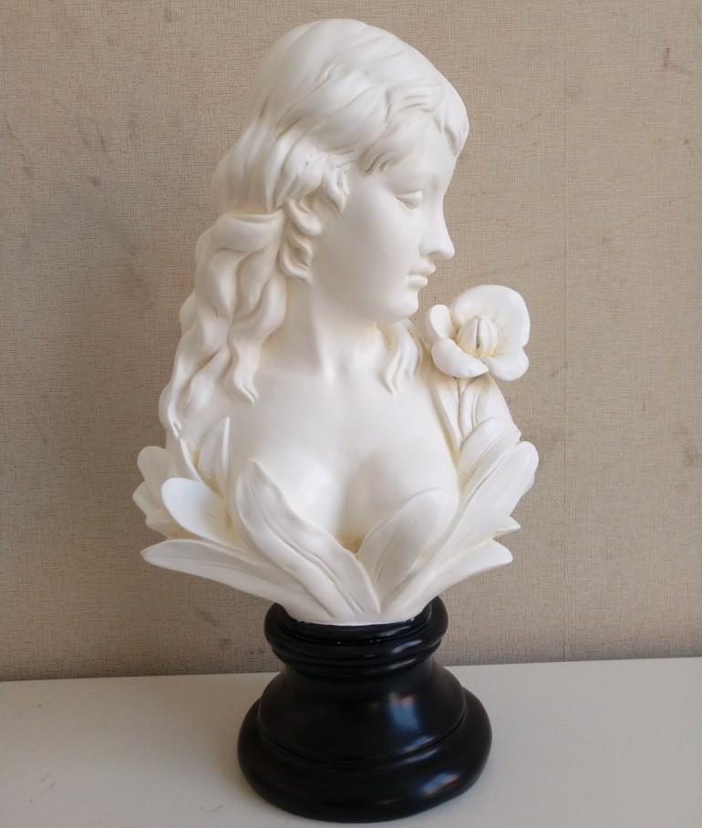欧美树脂家居创意木雕人物淑女塑像圣母雕像素描美女子摆件工艺品