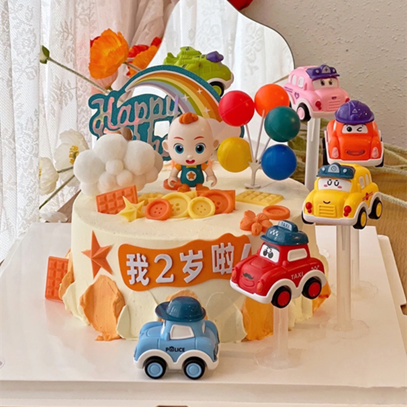 卡通超级宝贝jojo主题蛋糕装饰摆件小汽车男孩周岁儿童男孩生日