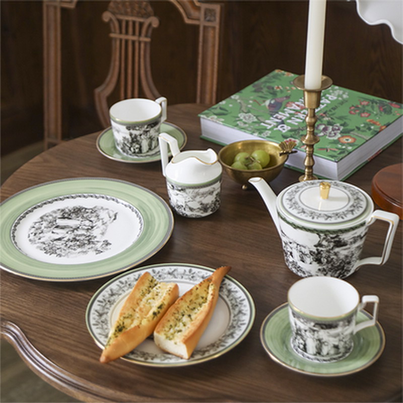 安娜16点骨瓷下午茶茶具套装甜品盘法式欧式轻奢陶瓷咖啡杯碟茶壶