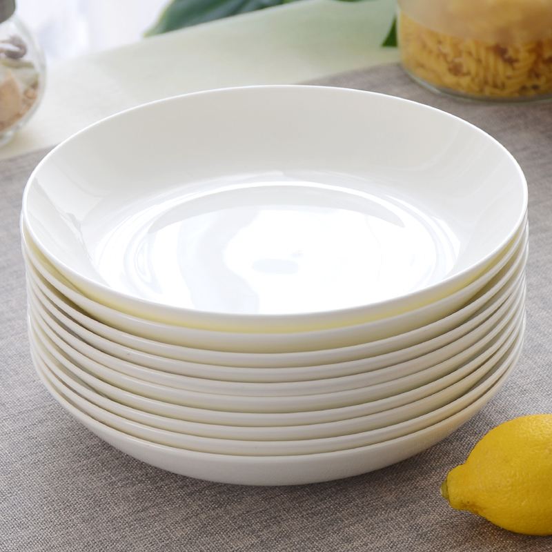 骨瓷盘子白色菜盘家用碟子纯白陶瓷深盘碟餐具烤盘家用烤箱高级感