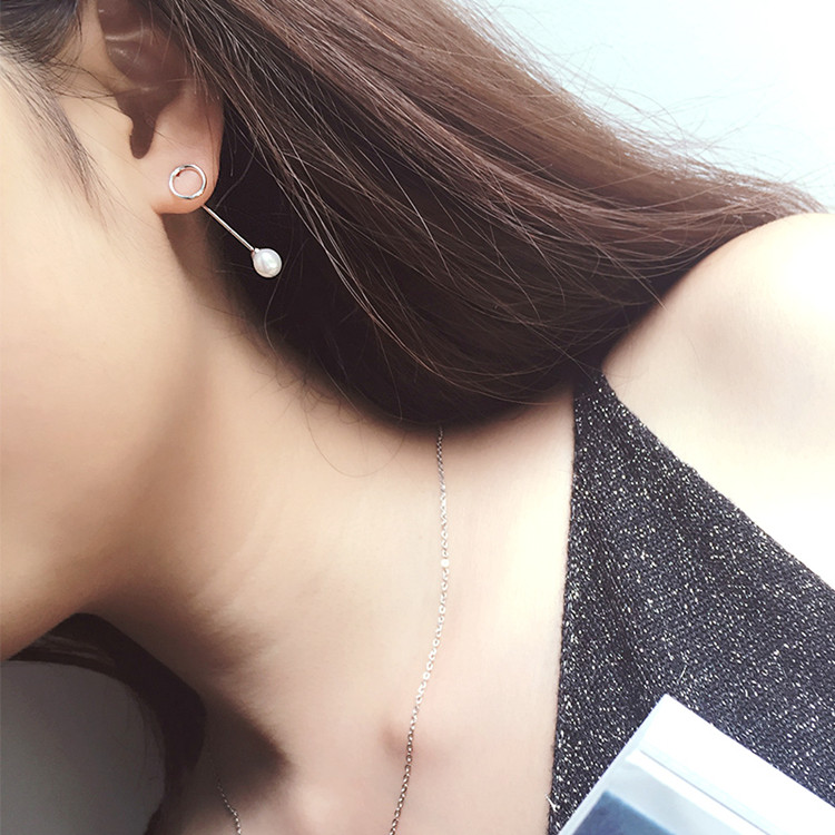 日韩S925纯银耳钉女 气质珍珠耳环精致简约搭配学生礼物包邮