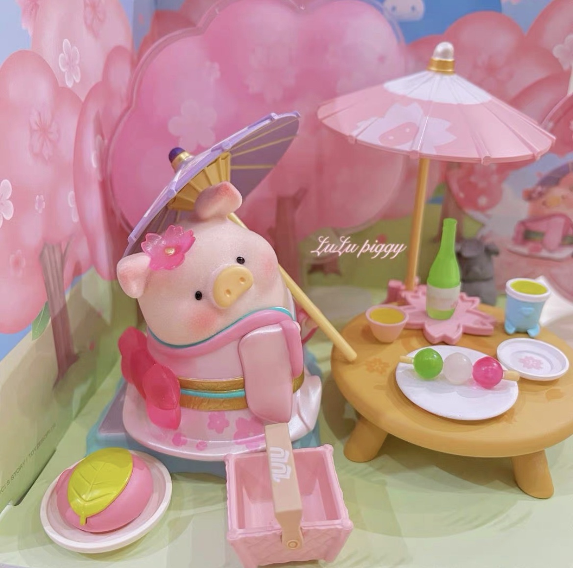 52TOYS罐头猪LuLu花见花开赏樱场景组潮流玩具礼品