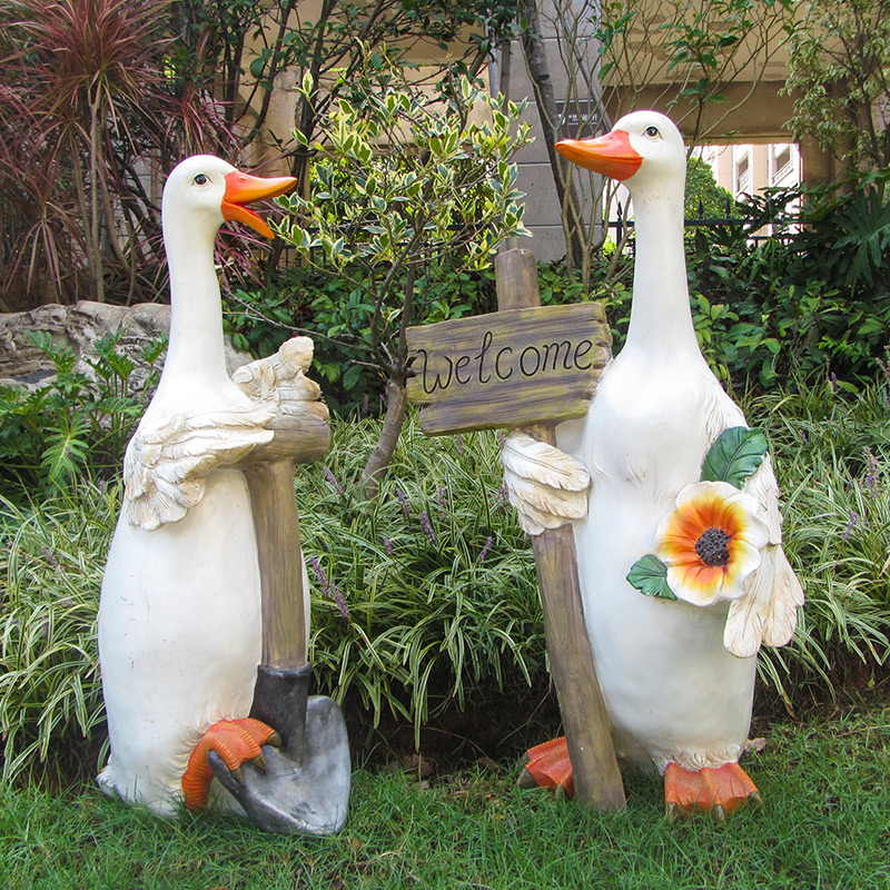 户外园林景观雕塑小品美式乡村鸭子摆件创意花园庭院动物造景装饰