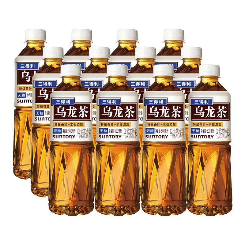 三得利乌龙茶500ml*12瓶散装 0脂肪特级茶叶无糖饮料-J