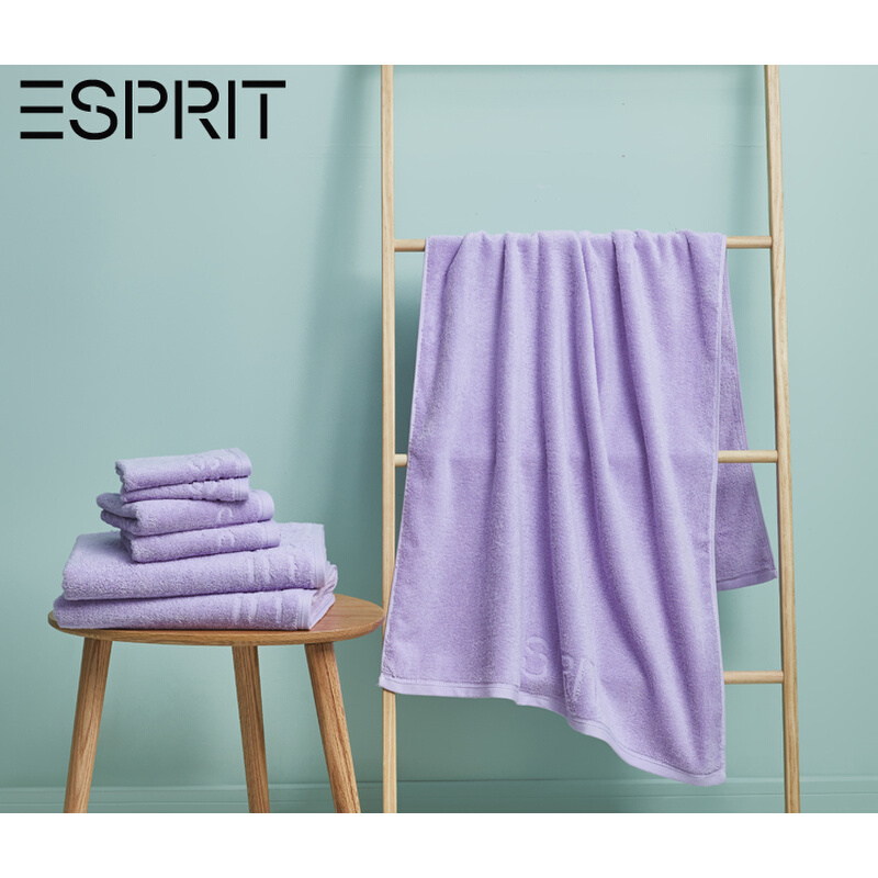 新品ESPRIT毛巾纯棉素色毛巾方巾面巾浴巾柔软吸水全棉毛巾三件品