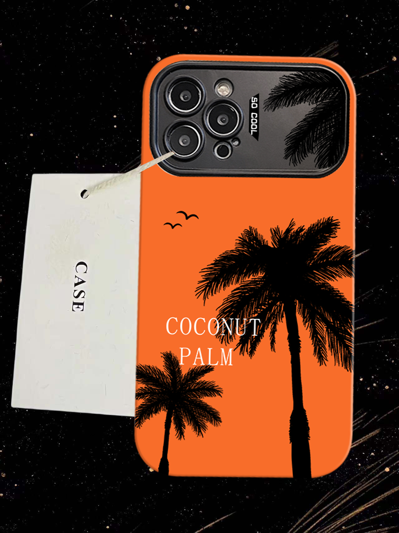 小众日落橙色ins椰子树适用iPhone14手机壳新款苹果14promax大视窗全包13pro高级感12硅胶11情侣xr软xs保护套