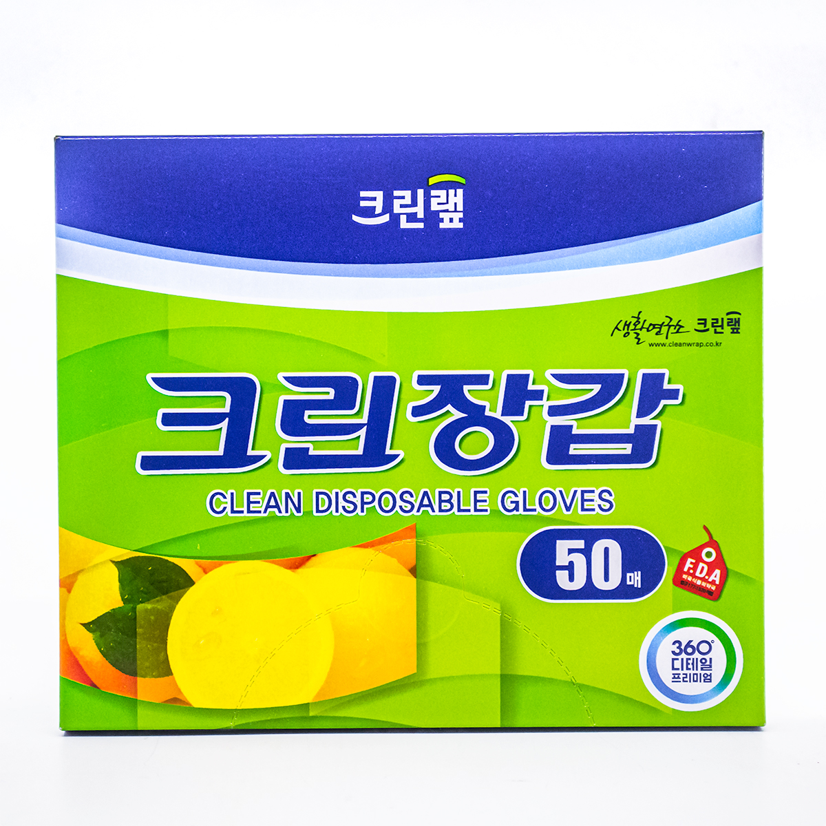 韩国克林莱PE手套厨房家务用一次性塑料手套食品级薄膜内有50只