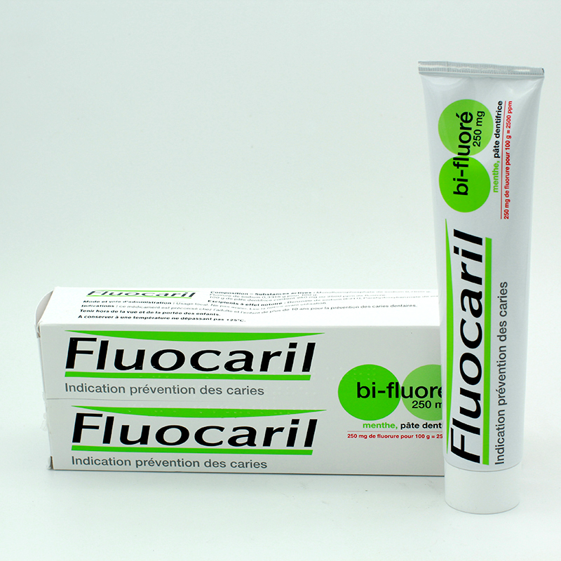 现货法国牙医推荐品牌 fluocaril成人防蛀齿口臭牙膏 双氟 125ml