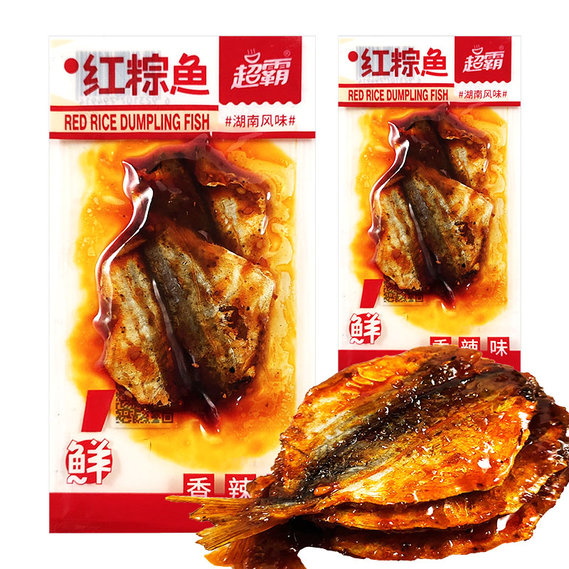 超霸红棕鱼湖南风味休闲食品麻辣熟食即食小零食香辣红棕玫瑰鱼片