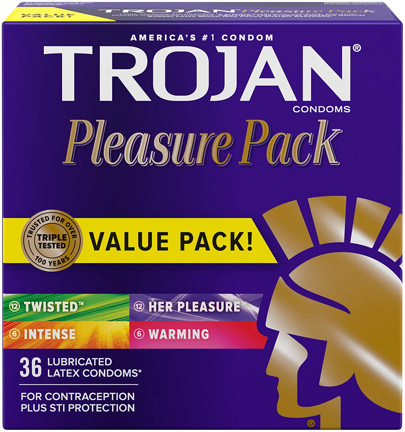 现货Trojan Pleasure Variety Pack Lubricated Condoms