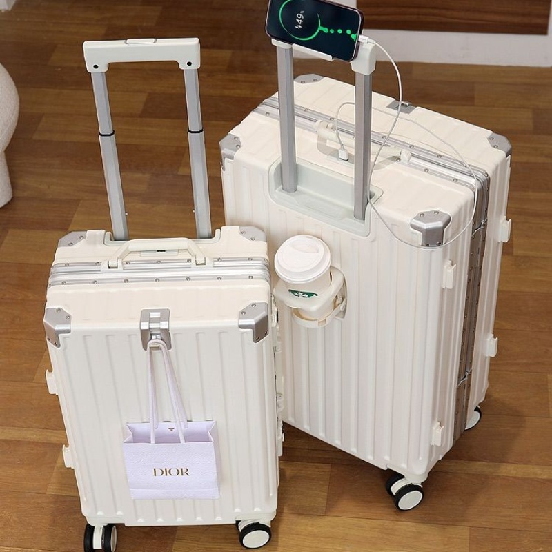 新款行李箱女学生拉杆箱静音轮大容量旅行箱男商务密码箱铝框箱子