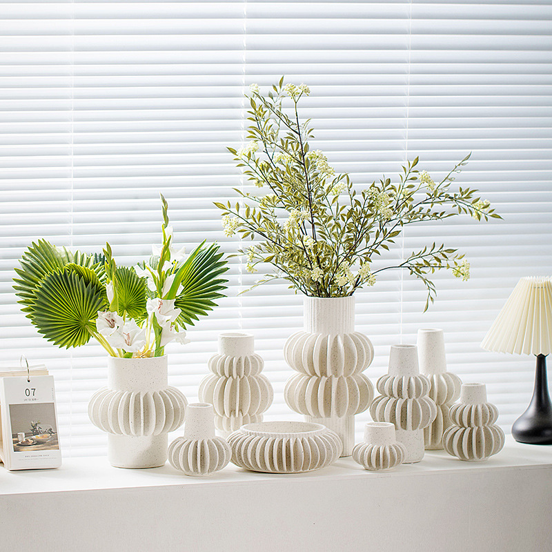 北欧简约陶瓷花瓶创意插花客厅桌面家居装饰品民宿干花花器