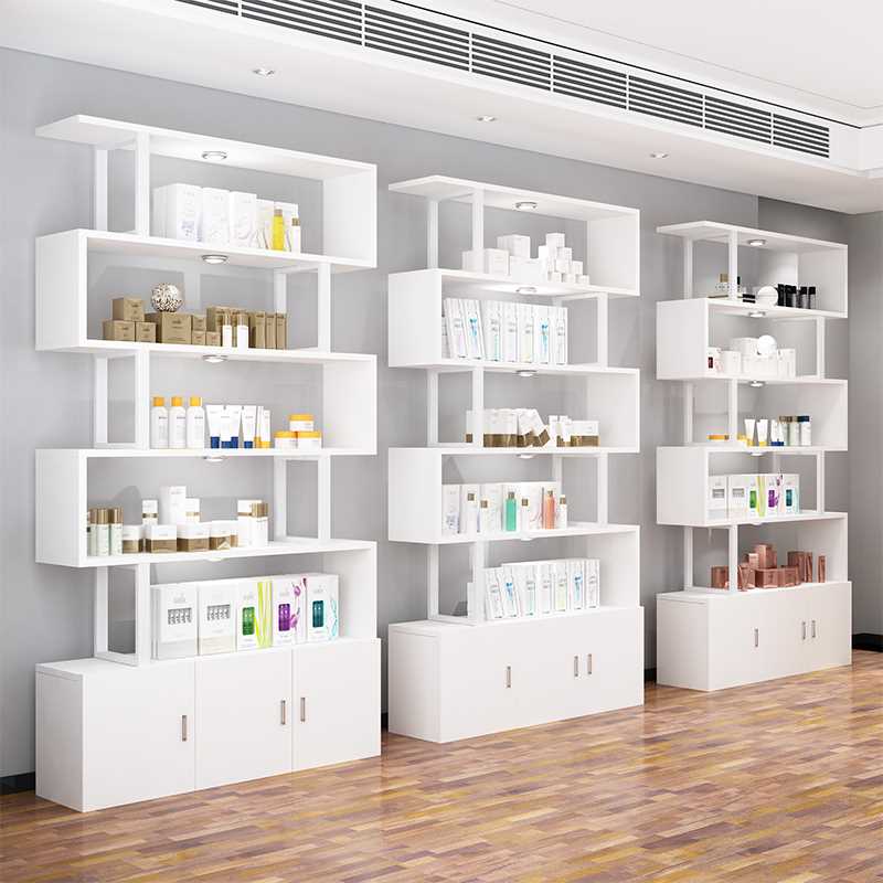 产品化妆品展示柜美容院理发店货柜收纳整理多层置物架样品陈列柜