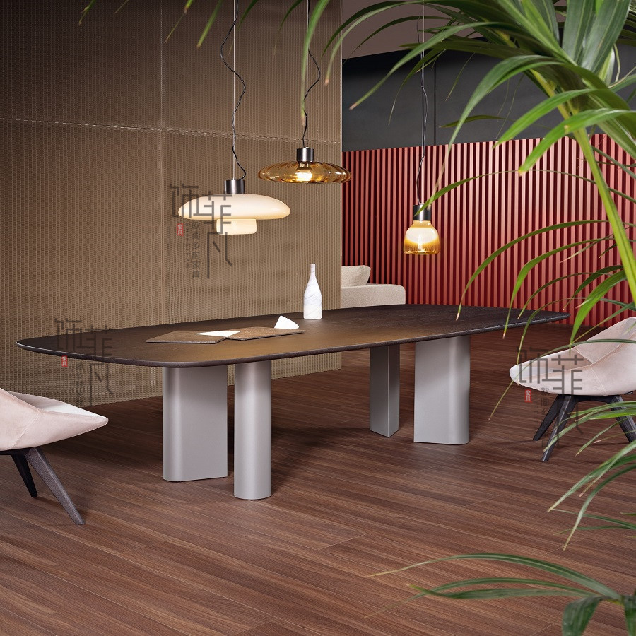 北欧实木会议桌长桌简约现代办公桌椅组合创意洽谈桌设计师工作台