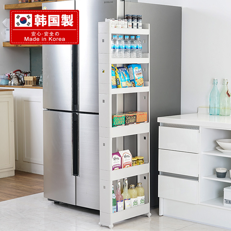 韩国进口夹缝置物架厨房冰箱超窄缝隙收纳架卫生间洗衣机马桶窄缝