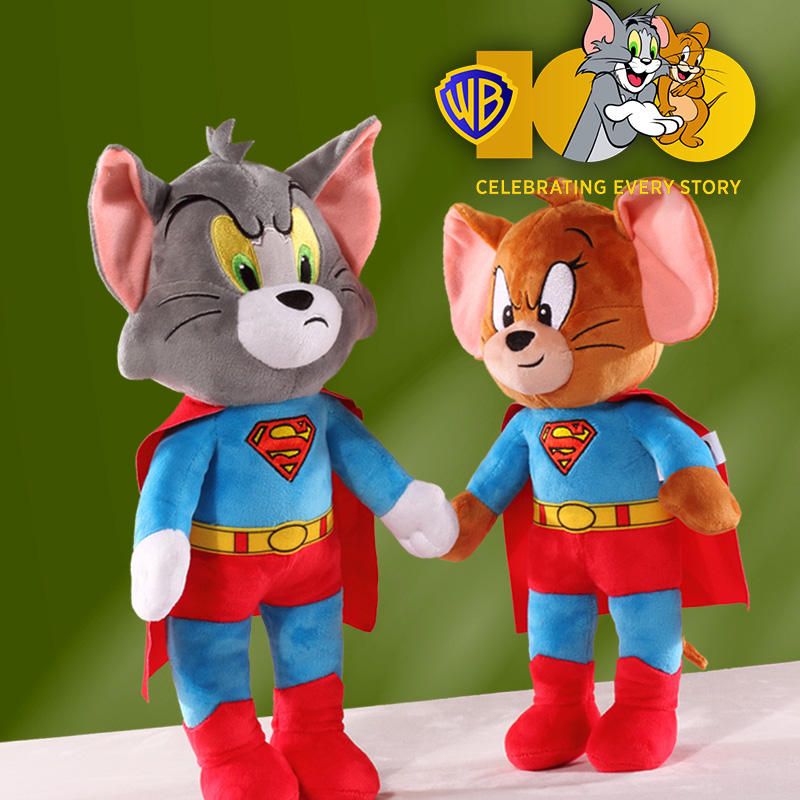 正品华纳周年纪念款猫和老鼠汤姆猫超人公仔杰瑞鼠儿童毛绒玩偶