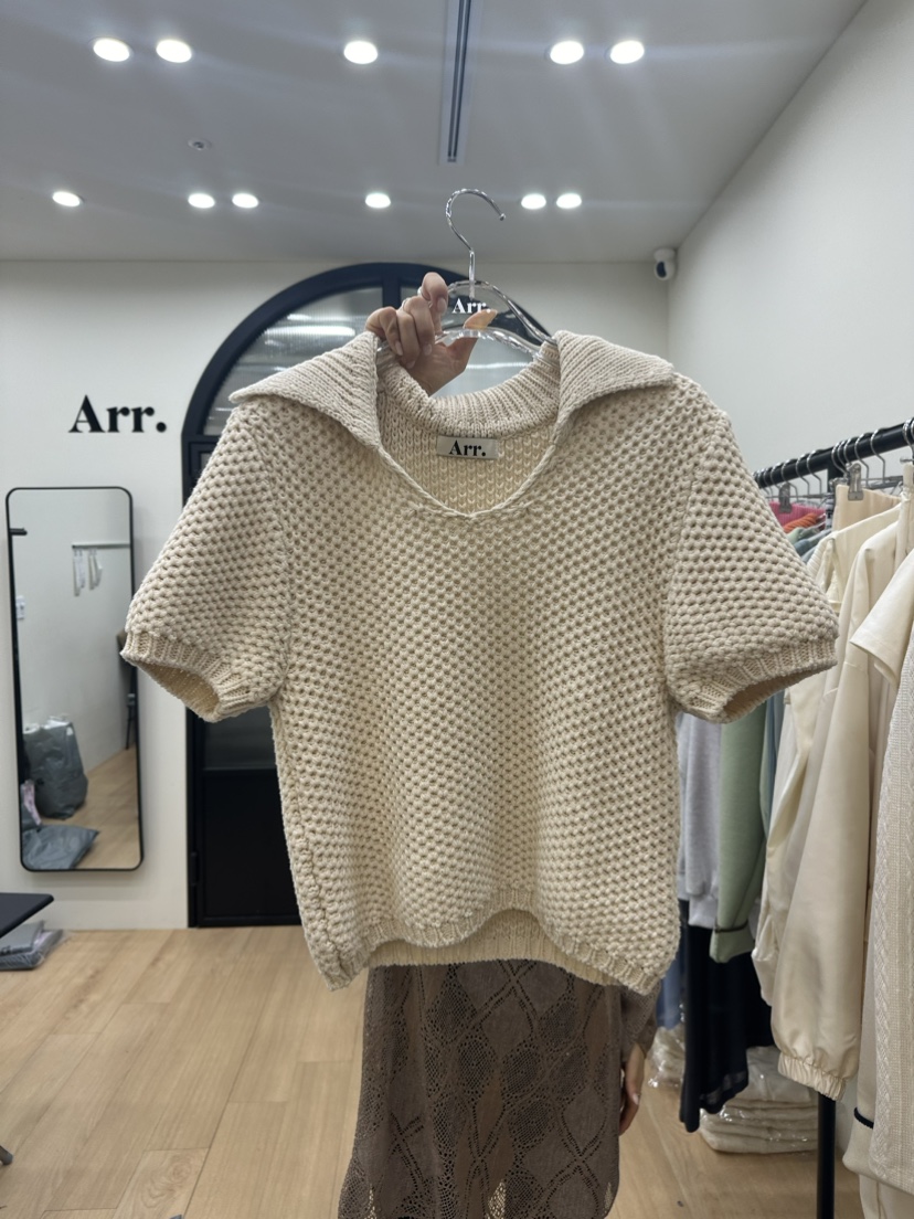 ARR韩国代购东大门2024春季新款时尚气质通勤个性短袖针织衫女