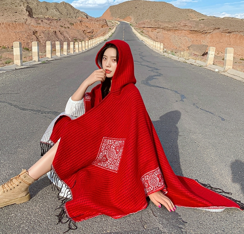 沙漠裙子异域风情西藏旅游穿搭拉萨草原女装川西穿搭披肩拍照度假
