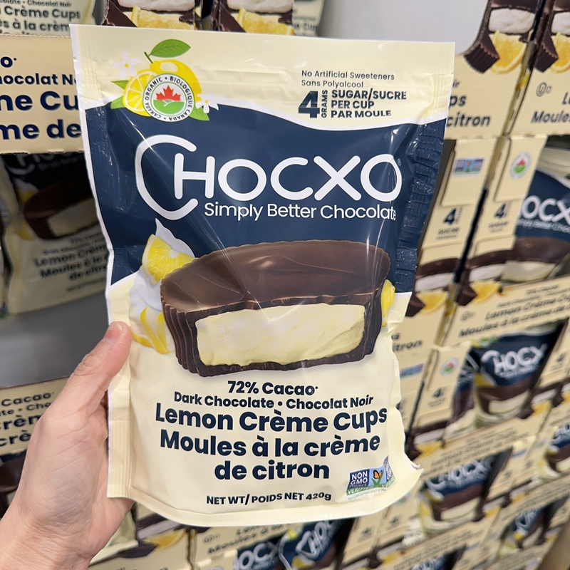 新品 加拿大直邮 CHOCXO Keto 黑巧克力柠檬奶油低碳低糖生酮零食