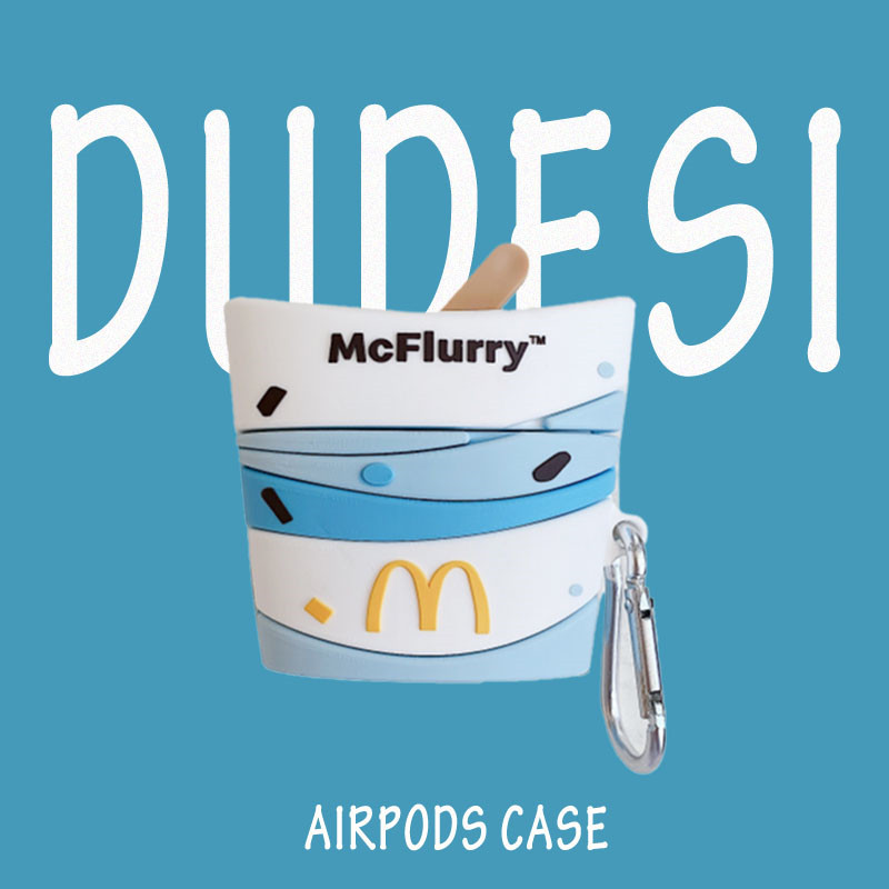 创意卡通麦旋风雪糕杯适用于AirPods3保护套AirPods第三代苹果airpods2代pro无线蓝牙耳机套保护壳防摔软
