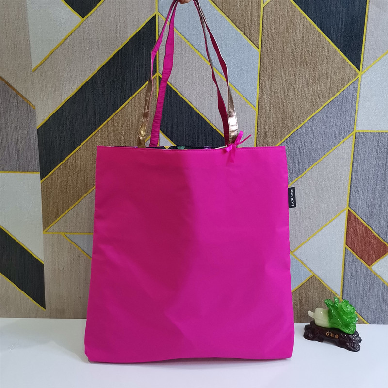 兰蔻新款粉色大容量便携简约单肩包手提包收纳整理包内置小号钱包