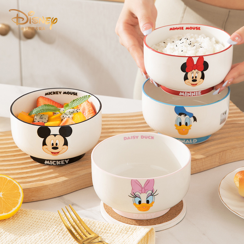 迪士尼吃米饭碗家用套装陶瓷特别好看的餐具个人专用汤面小碗单个