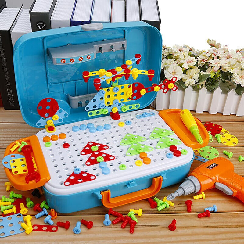 集思儿童玩具拧螺丝工具箱玩具1-3岁男孩生日礼物电钻5男童6学生