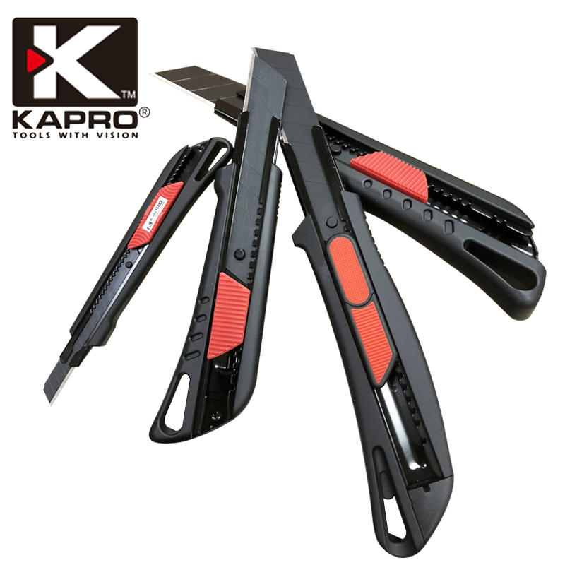 开普路KAPRO精品美工刀254款合金碳钢刀片不锈钢刀鞘自动锁或回弹