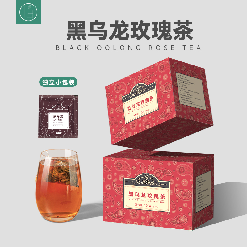 一伯黑乌龙茶20包日本工艺油切黑乌龙玫瑰茶非特级刮油去茶包油脂