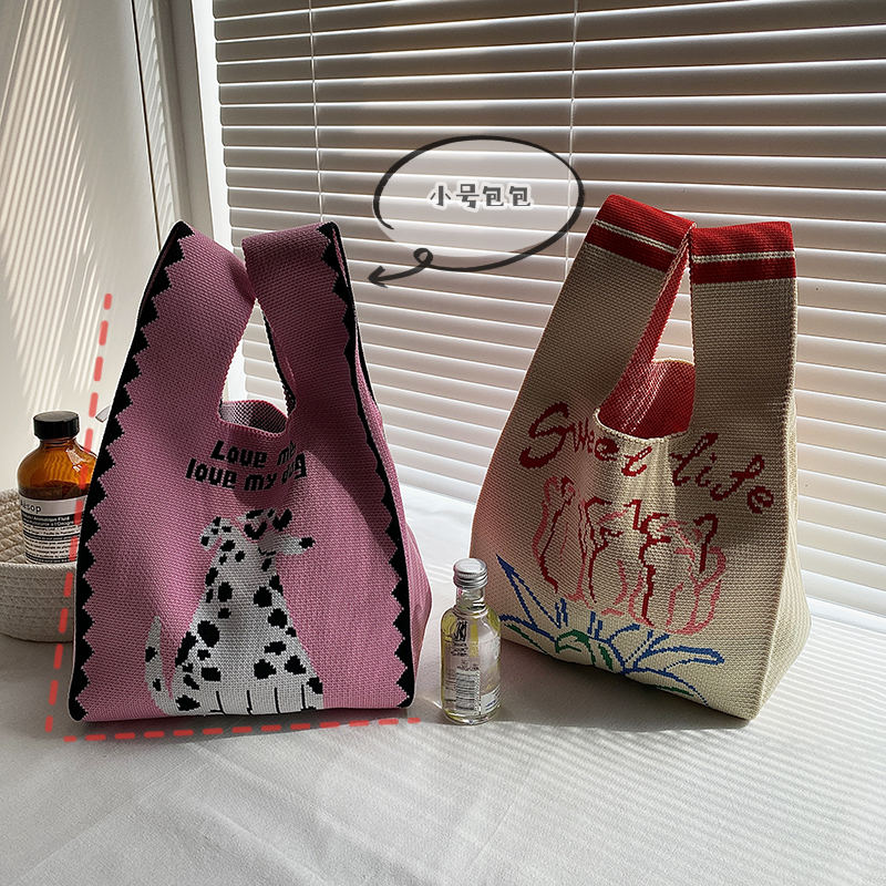 MSFKYTIE韩式新款小号托特包时尚百搭小清新手提包可爱卡通小包包