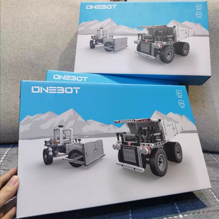 适用于小米onebot矿山卡车玩具兼容乐高挖掘机工程渣土车翻斗车