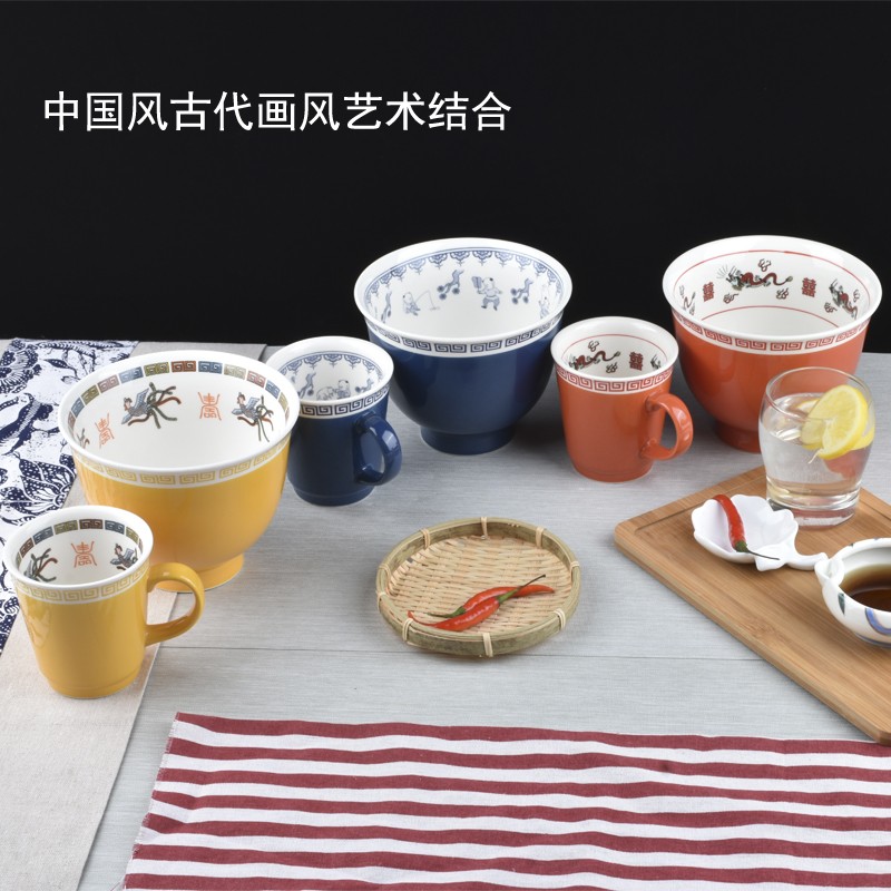 日式出口复古龙凤拉面碗泡面碗吃面条陶瓷碗家用大号汤碗慈妈同款