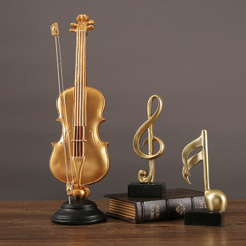 欧式复古小提琴乐器模型萨克斯桌面摆件家居店面橱窗陈列装饰摆设