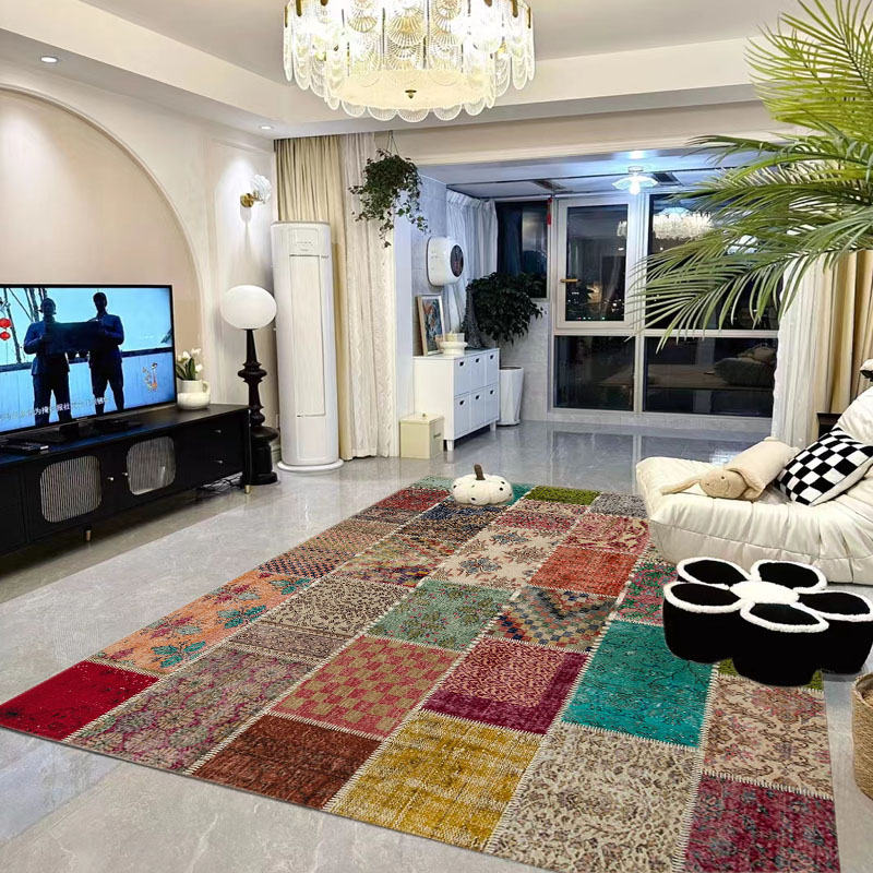 波西米亚地毯复古民族风客厅沙发茶几毯美式乡村卧室床边垫carpet