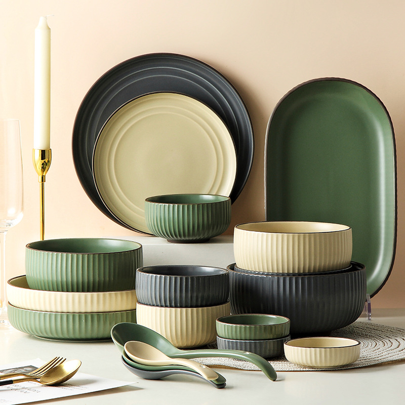 摩登主妇同款碗碟套装家用北欧风陶瓷餐具简约现代高档碗筷盘组合
