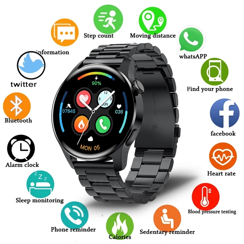 Smart Watch 健康监测智能提醒音乐蓝牙智能手表适用苹果安卓手机