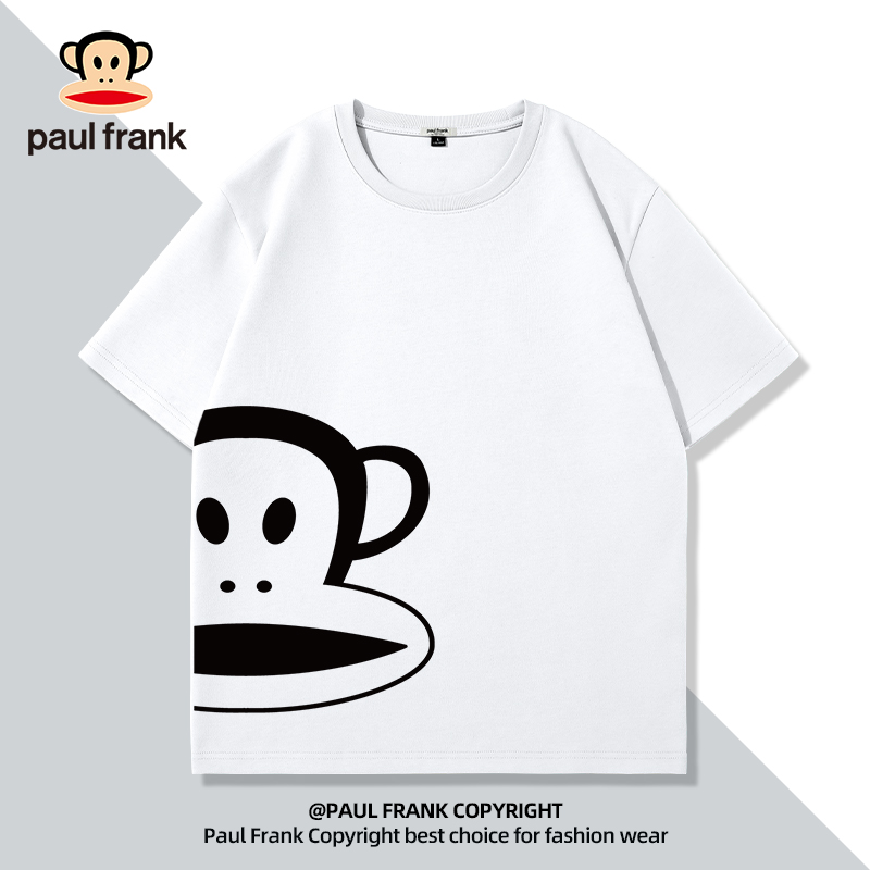 Paulfrank/大嘴猴美式潮牌短袖T恤男2024新款重磅纯棉圆领上衣男
