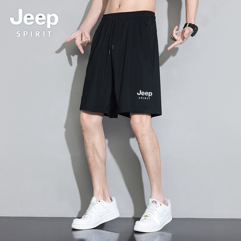 JEEP吉普夏季运动短裤男女同款速干薄款冰丝裤宽松休闲五分裤10