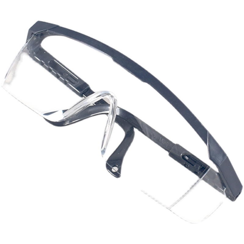 现货速发护目镜成人防护眼镜蓝白伸缩腿透明高清打磨防飞溅防风防