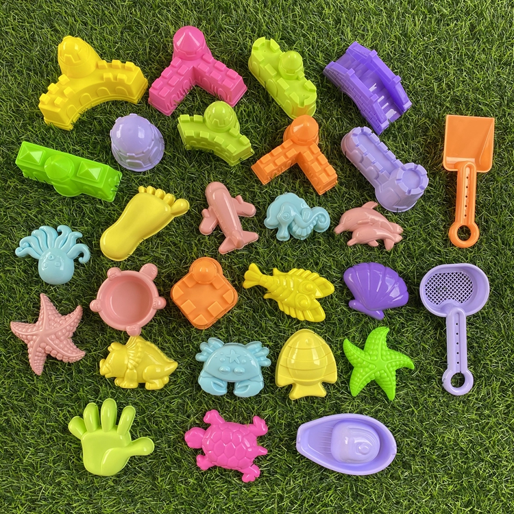儿童沙滩工具海星贝壳手脚太空宇航员模具玩沙铲城堡卡通印模玩具