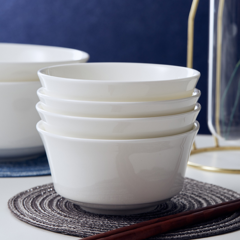 唐山富贵碗骨瓷餐具6英寸面碗饭碗汤碗中式陶瓷碗防烫釉下彩无铅