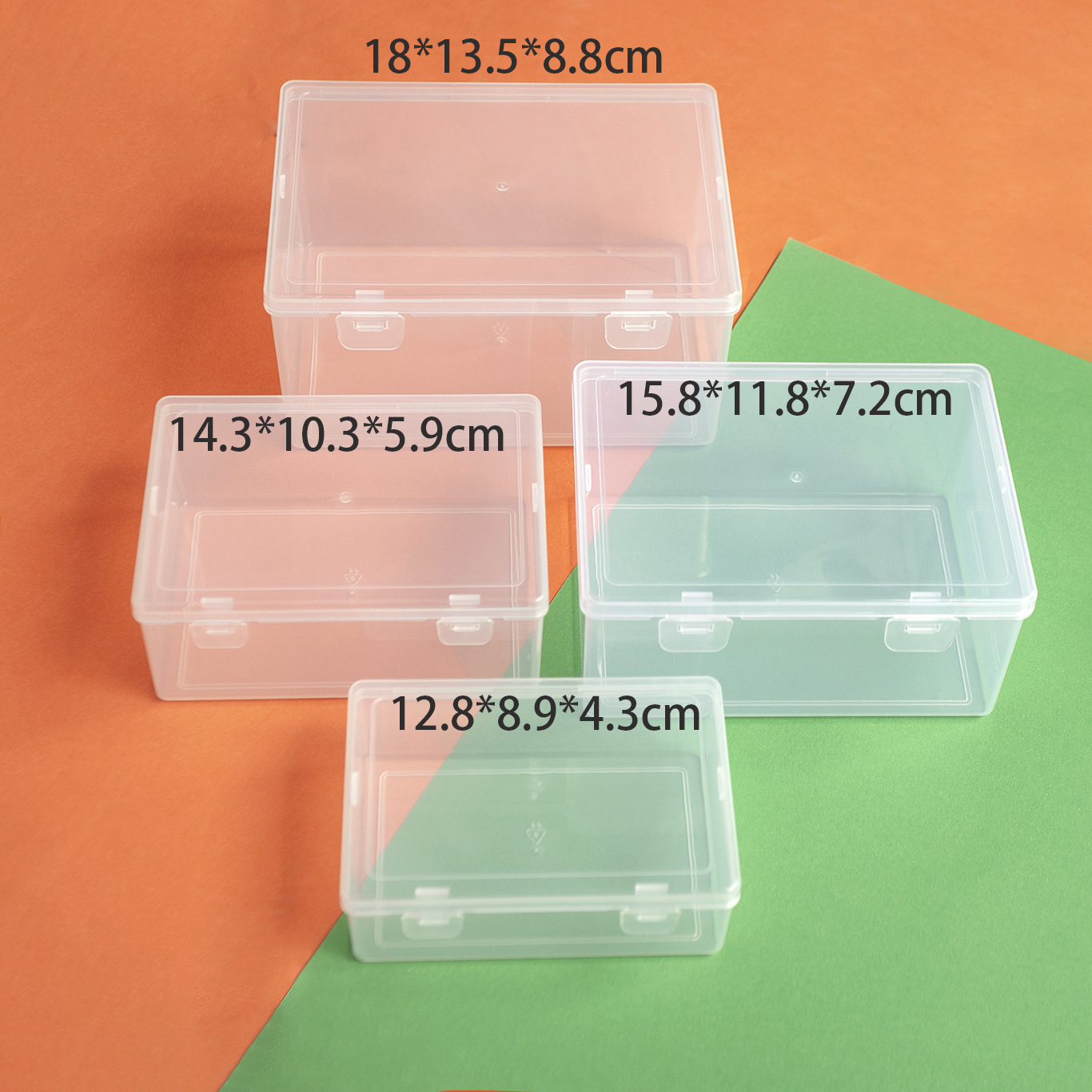 长方形渔具透明塑料包装盒饰品配件元件工具收纳空盒翻盖储物盒子