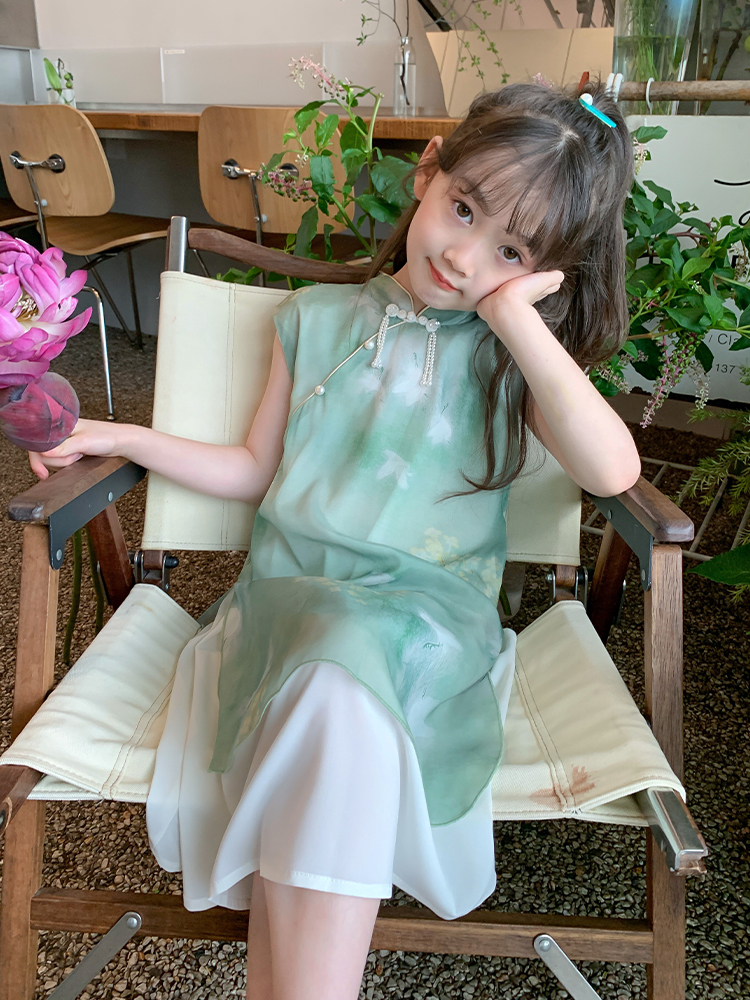 女童汉服连衣裙夏装2023新款儿童中国风旗袍裙洋气女孩夏季公主裙