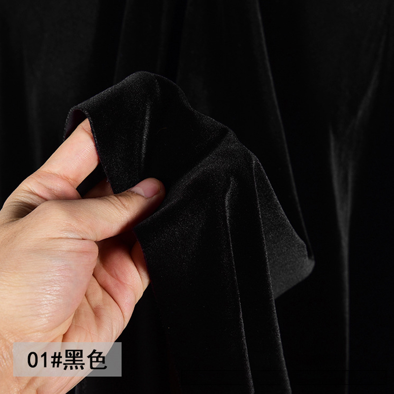 加宽-黑色韩国绒布加厚丝绒布料丝滑吸光布弹力不倒绒天鹅绒幕布
