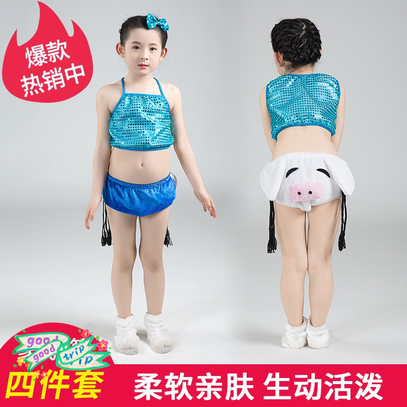 六一儿童节快乐小猪舞蹈服幼儿卡通动物服小荷风采三只小猪演出服