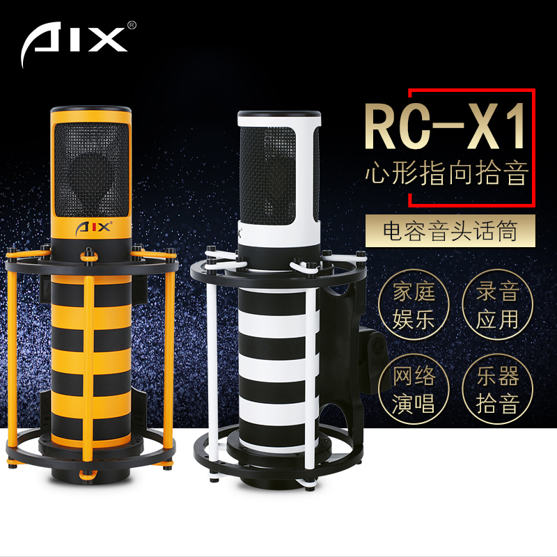 浩然音频 电容麦克风 K歌录音话筒yy喊麦声卡麦克风套装AIX RC-X1
